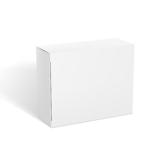 Modèle de boîte d'emballage blanc clair réaliste 3D