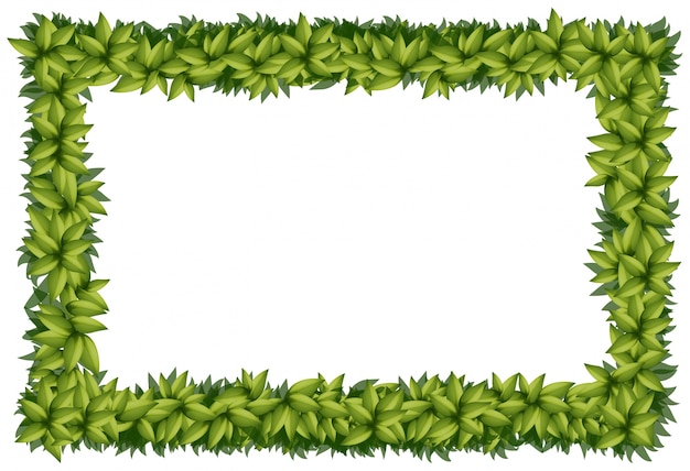 Modèle de bordure avec des feuilles vertes