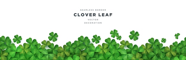 Modèle de bordure transparente de feuille de trèfle trèfle pour l'événement de célébration de la Saint-Patrick