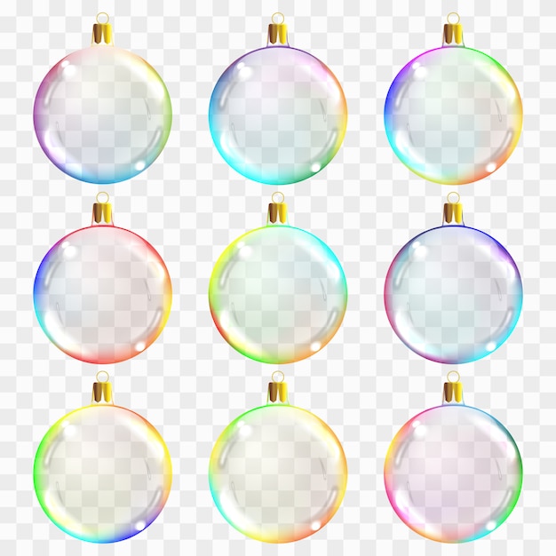 Modèle De Boules De Noël En Verre Transparent.