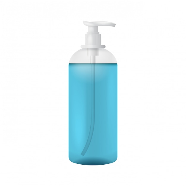 Modèle de bouteille en plastique propre avec distributeur de savon liquide