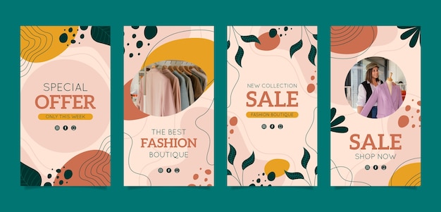 Modèle de boutique de texture dessiné à la main