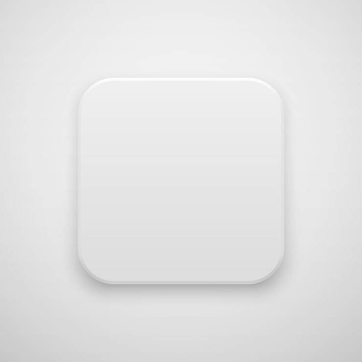 Vecteur modèle de bouton blanc icône app abstrait blanc avec ombre réaliste