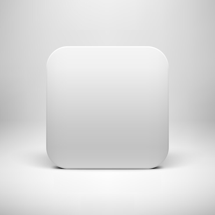 Vecteur modèle de bouton d'icône d'application vide blanc
