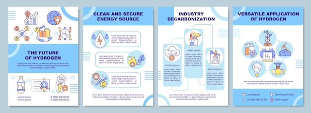 Modèle De Brochure Sur L'avenir De L'hydrogène. Source D'énergie Sécurisée.