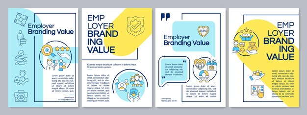 Modèle De Brochure Bleu Et Jaune De La Valeur De L'entreprise