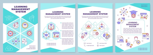 Modèle de brochure bleue du système de gestion de l'apprentissage