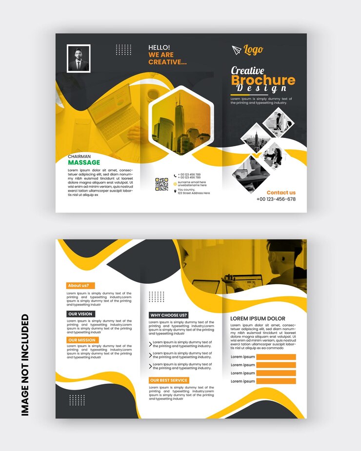 Vecteur modèle de brochure d'entreprise dans un dépliant de conception d'entreprise à trois volets avec un modèle de conception minimal