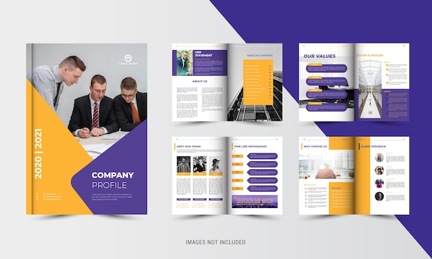 Modèle De Brochure D'entreprise Orange Et Violet