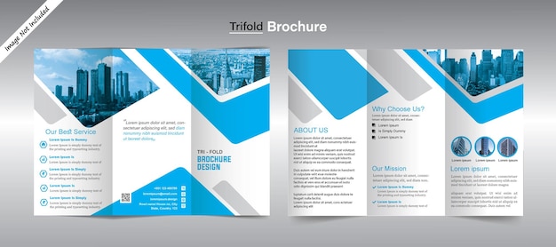 Vecteur modèle de brochure d'entreprise triplée avec maquette