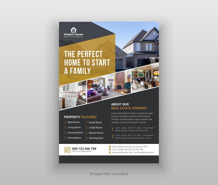 Vecteur modèle de brochure flyer immobilier