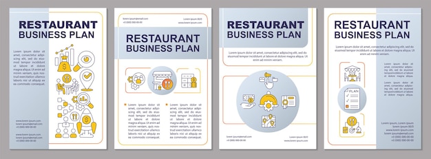 Modèle De Brochure Gris De Plan D'affaires De Petit Restaurant
