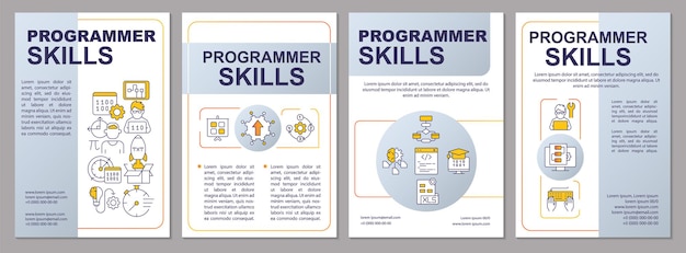 Modèle De Brochure Grise Sur Les Compétences Du Programmeur