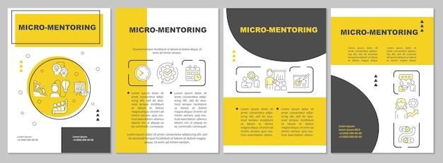 Modèle de brochure jaune sur l'approche du micro-mentor