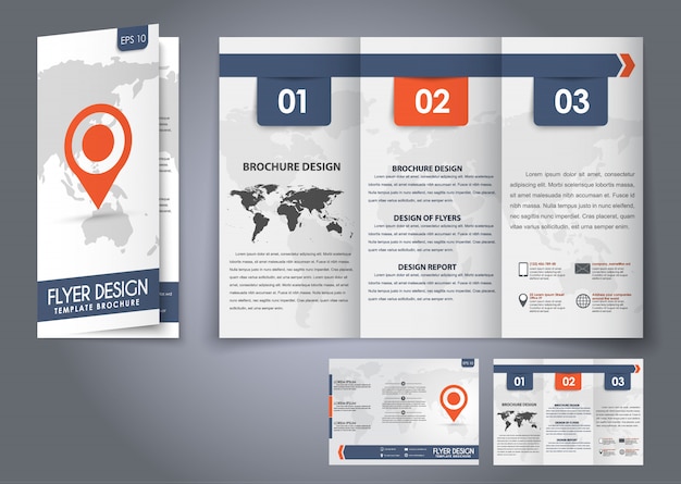 Modèle de brochure pliante triple