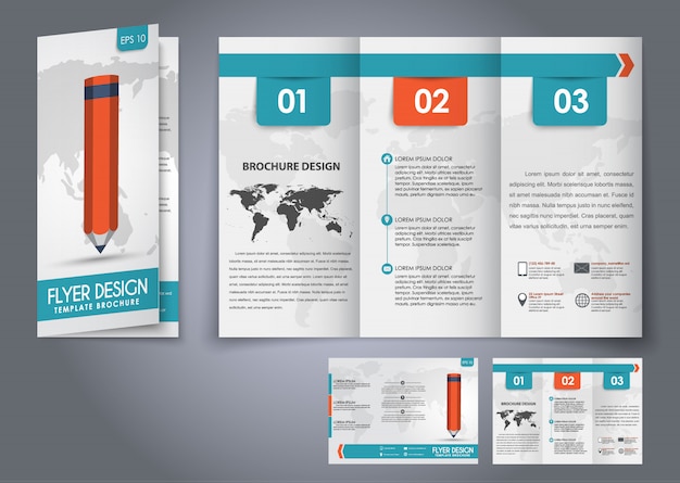 Modèle de brochure pliante triple