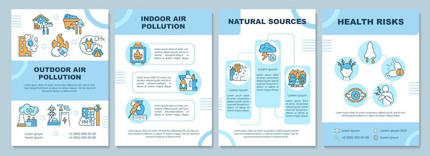 Modèle De Brochure Sur La Pollution Atmosphérique. Pollution De L'air Extérieur. Flyer, Livret, Dépliant Imprimé