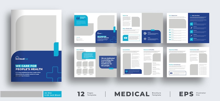 Vecteur modèle de brochure de profil d'entreprise ou de brochure de soins de santé médicaux