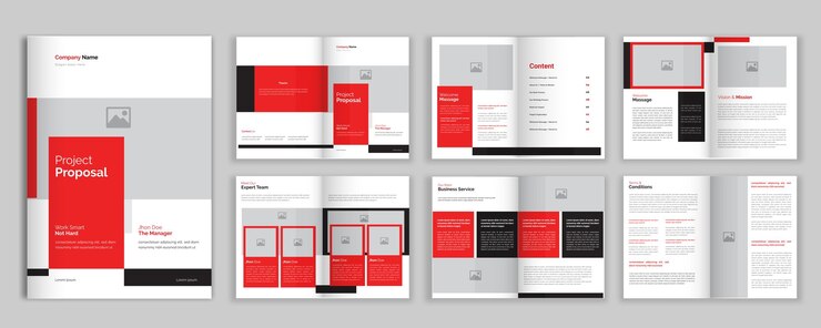 Vecteur modèle de brochure de proposition de projet élégante
