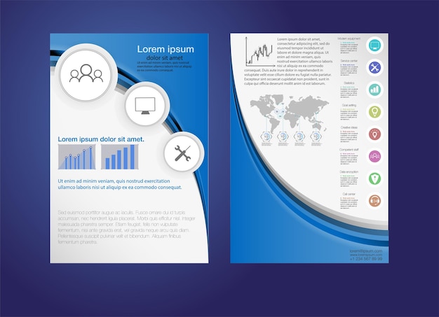 Vecteur modèle de brochure recto et verso modèle de mise en page résumé de présentation pour les entreprises