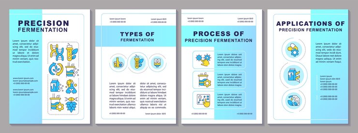 Vecteur modèle de brochure sur la technologie de fermentation de précision