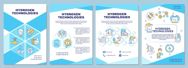 Modèle De Brochure Sur Les Technologies De L'hydrogène. économie D'énergie.