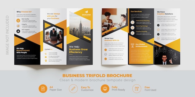 Modèle de brochure triplée avec un design moderne et créatif
