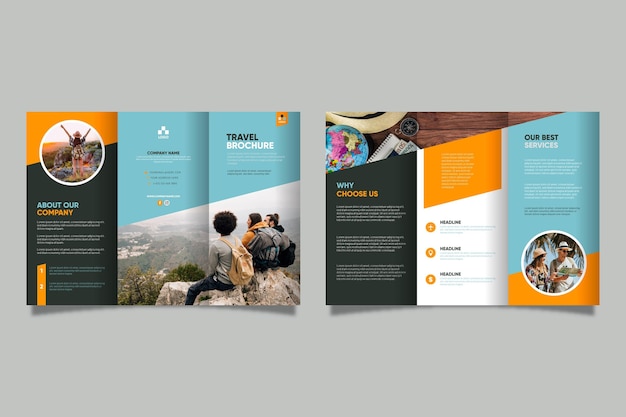 Modèle de brochure à trois volets abstrait avec photo