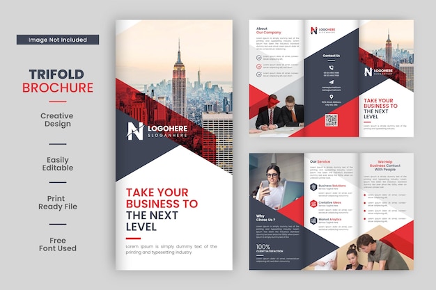 Modèle de brochure à trois volets d'entreprise au format A4