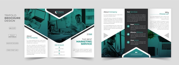 Modèle de brochure à trois volets d'entreprise moderne