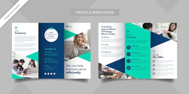 Vecteur modèle de brochure à trois volets d'entreprise