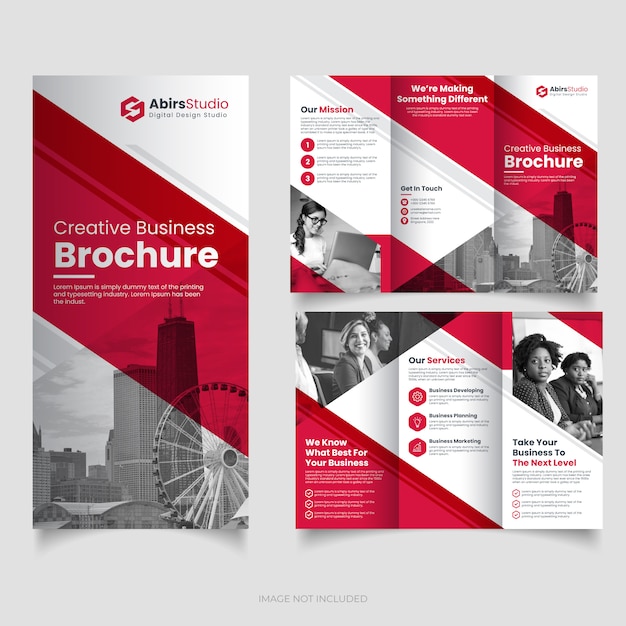 Vecteur modèle de brochure à trois volets d'entreprise