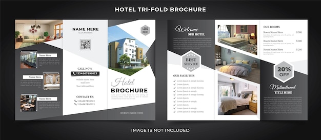 Modèle de Brochure à trois volets d'hôtel de luxe