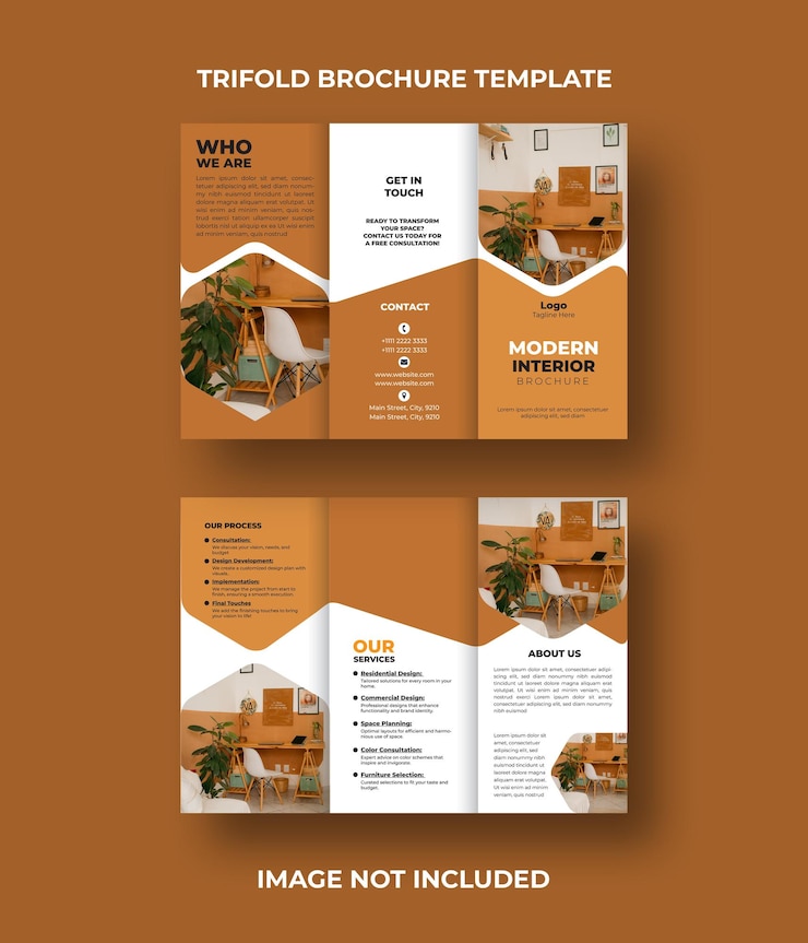 Vecteur modèle de brochure à trois volets à l'intérieur