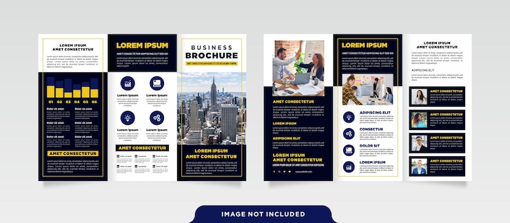 Vecteur modèle de brochure à trois volets de marketing numérique d'entreprise minimaliste