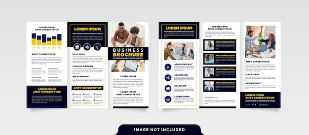 Modèle de brochure à trois volets de marketing numérique d'entreprise minimaliste