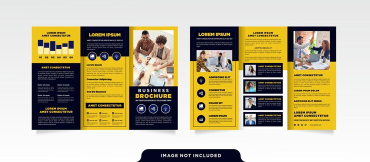 Vecteur modèle de brochure à trois volets de marketing numérique d'entreprise minimaliste