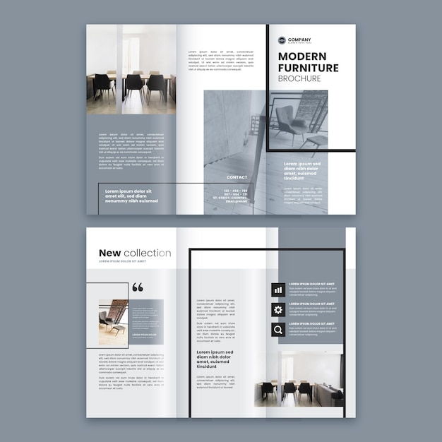 Modèle de brochure à trois volets minimal