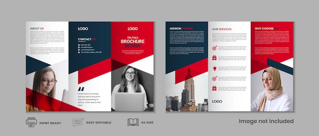 Modèle de brochure à trois volets page de couverture à trois volets conception de fond de brochure à trois volets avec maquette