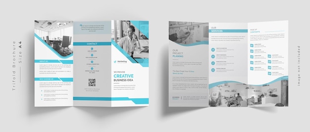 Modèle de brochure à trois volets pour les entreprises créatives