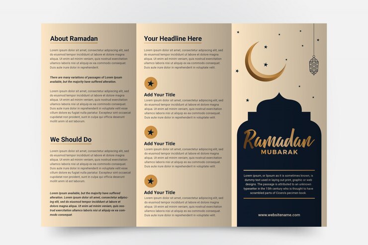 Modèle de brochure à trois volets pour le ramadan