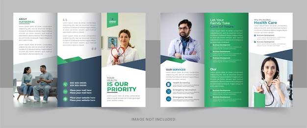 Modèle De Brochure à Trois Volets Sur Les Soins De Santé à L'hôpital Médical