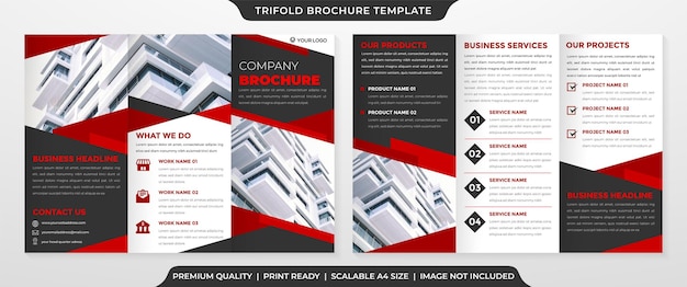 Vecteur modèle de brochure à trois volets avec une utilisation de style minimaliste pour une proposition commerciale