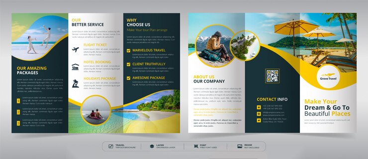 Modèle de Brochure de voyage à trois volets