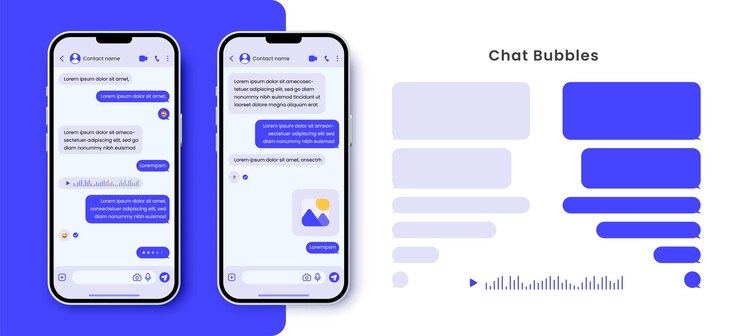 Vecteur un modèle de bulles de chat sur les réseaux sociaux.