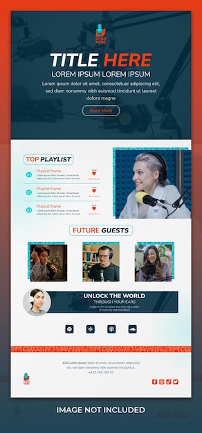 Modèle De Bulletin D'information Professionnel Pour Les émissions De Podcasts