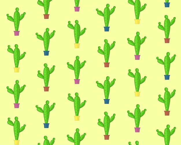 Modèle De Cactus Sans Couture Dessin Animé Mignon