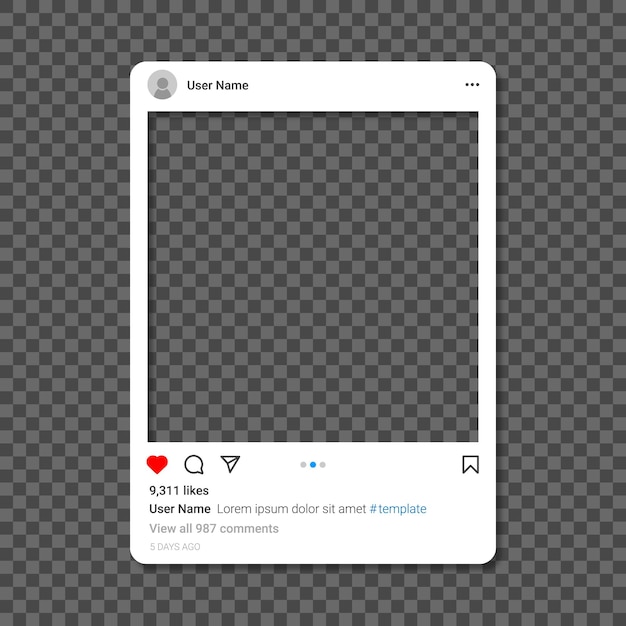 Modèle de cadre Instagram de médias sociaux