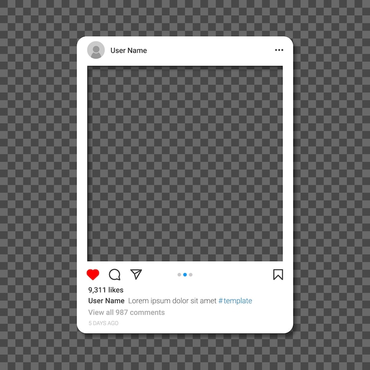 Modèle de cadre Instagram de médias sociaux