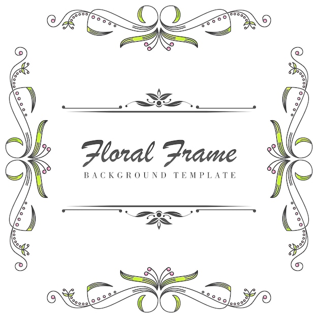 Modèle De Cadre Ornement Floral Premium